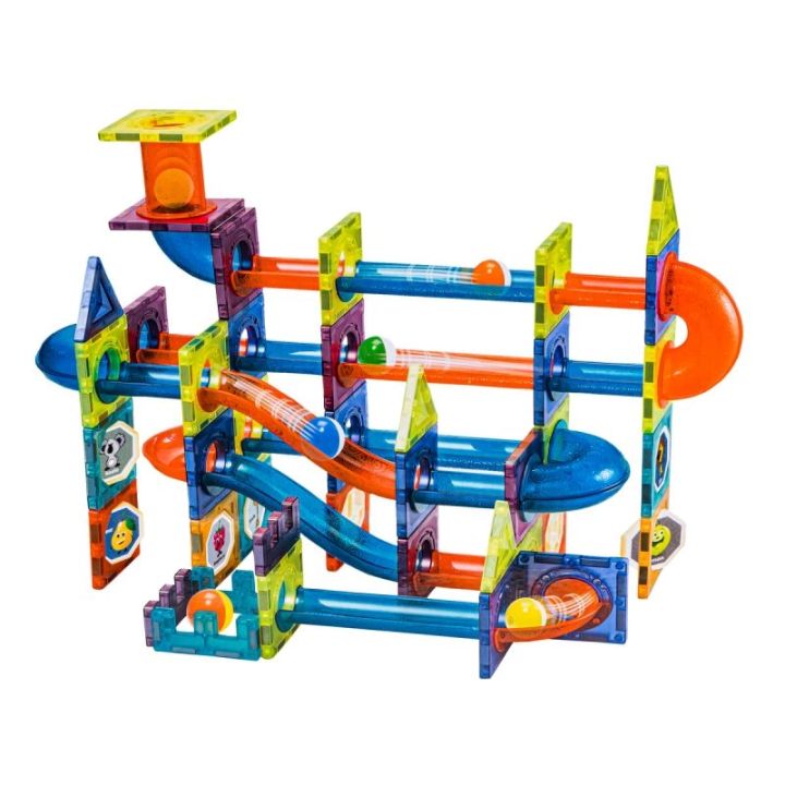 Klocki Magnetyczne, Tor Kulkowy Dla Kulek 96 Elementów Kulodrom