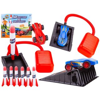 Wyrzutnia Piankowych Rakiet Oraz Samochodów, Rakiety + 2 Auta Wyścigowe