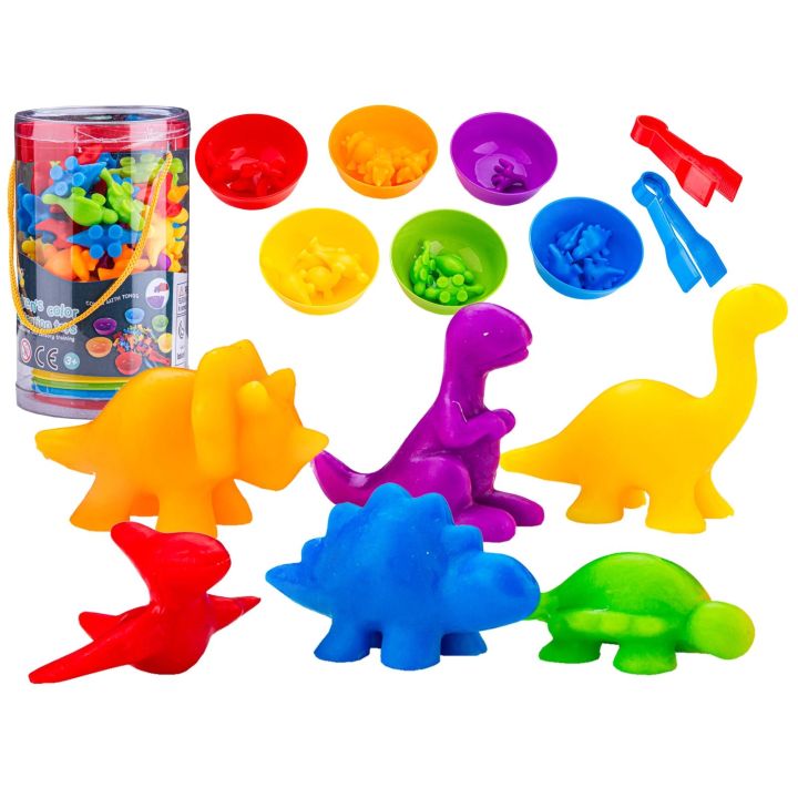 Edukacyjna Gra Dla Dzieci, Nauka Liczenia, Kolorów, Chwytania DINOZAURY Klocki