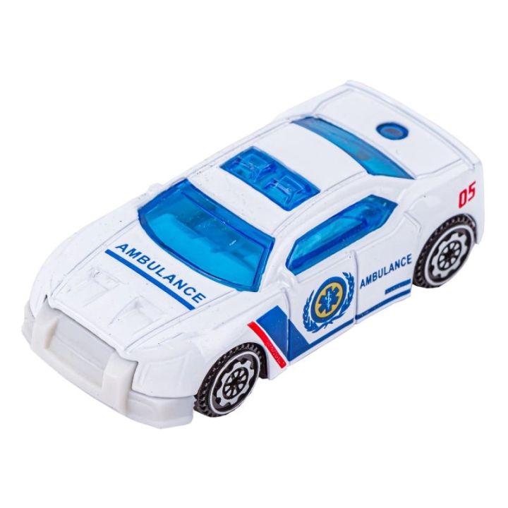 Metalowe Pojazdy Uprzywilejowane, Auta, Resoraki 6 Sztuk Zestaw 1:64 POGOTOWIE, AMBULANS