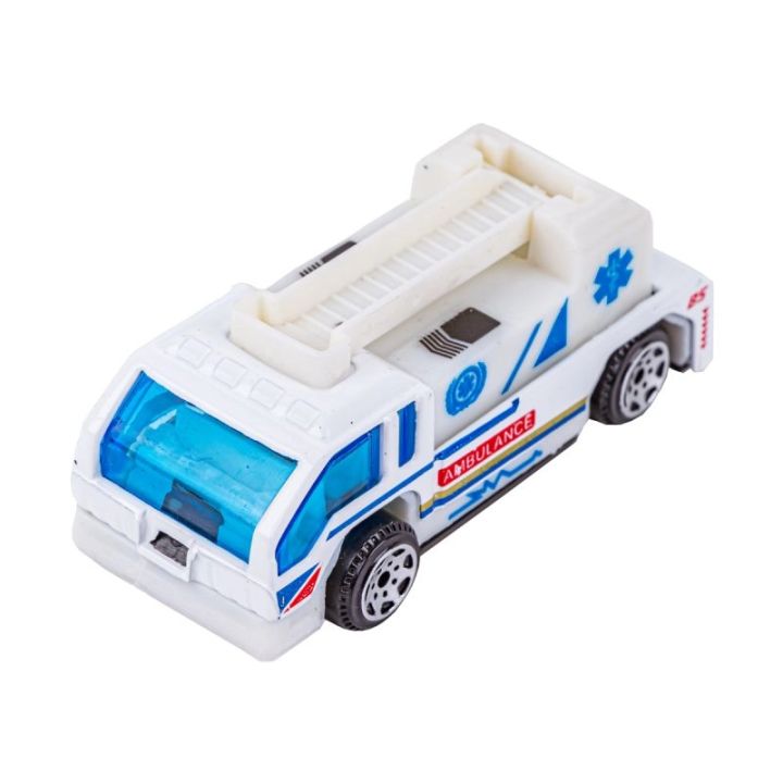 Metalowe Pojazdy Uprzywilejowane, Auta, Resoraki 6 Sztuk Zestaw 1:64 POGOTOWIE, AMBULANS