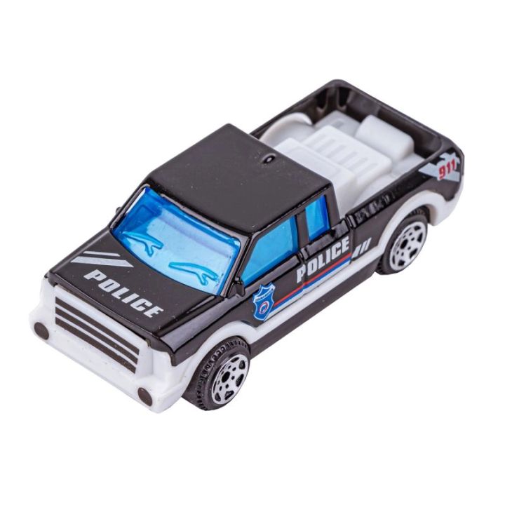 Metalowe Pojazdy Uprzywilejowane, Auta, Resoraki 6 Sztuk Zestaw 1:64 POLICJA, RADIOWÓZ