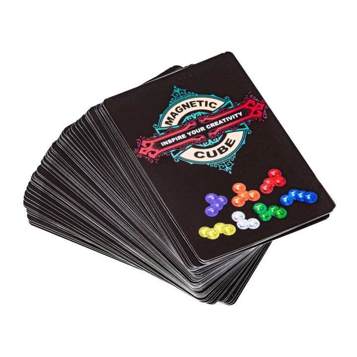 Gra, Układanka Logiczna, Magnetyczna Kostka Do Ułożenia, Klocki + KARTY