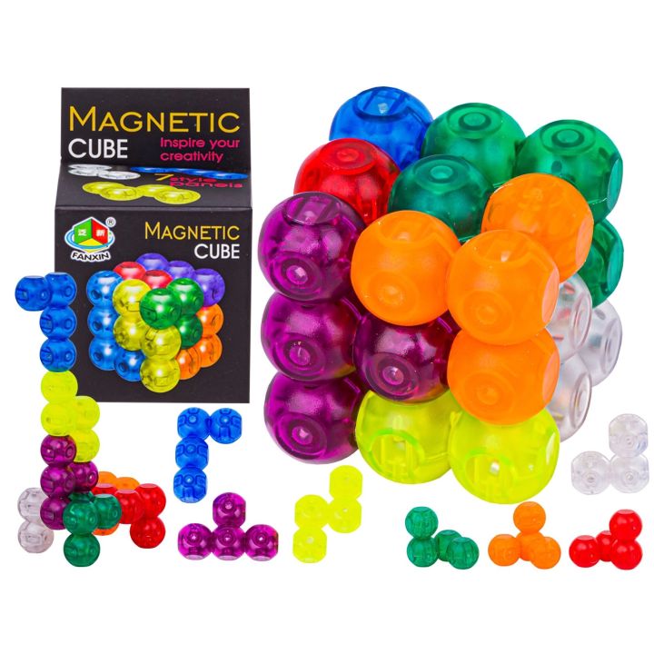 Gra, Układanka Logiczna, Magnetyczna Kostka Do Ułożenia 7 El.