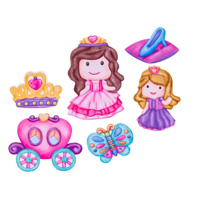 Kreatywny Zestaw Stwórz Magnes, Odlew DIY KSIĘŻNICZKI, KRÓLEWNA, KAROCA, KORONA Zrób To Sam