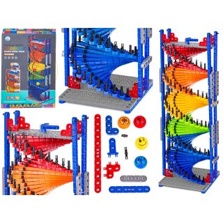 Tęczowy Zjazd Gra Dla Kulek, Tor Kulkowy, Zjeżdżalnia, Klocki, Wieża 550 El.