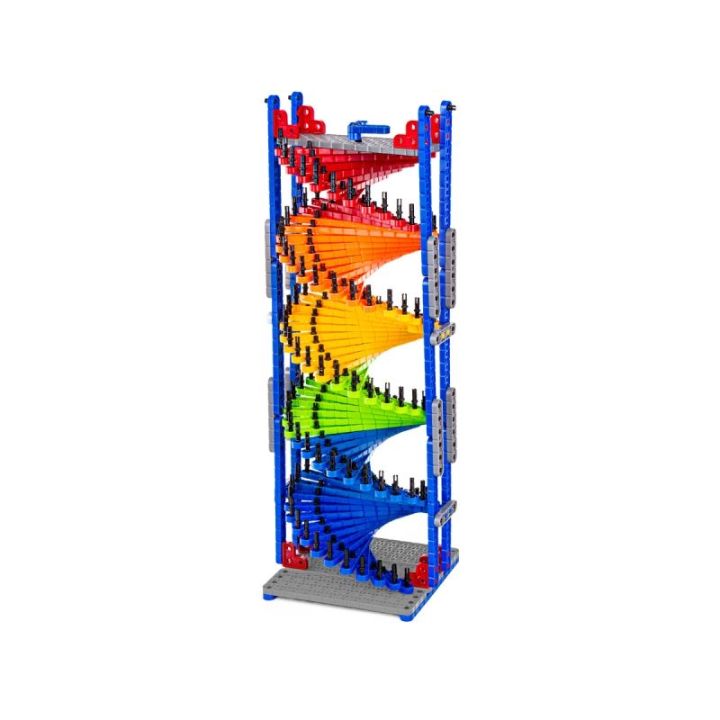 Tęczowy Zjazd Gra Dla Kulek, Tor Kulkowy, Zjeżdżalnia, Klocki, Wieża 550 El.