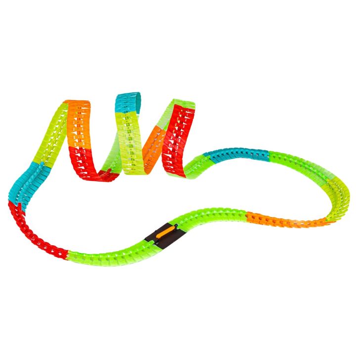 Elastyczny Tor Samochodowy, Wyścigowy 192 Elementy, Świecące Elementy Toru