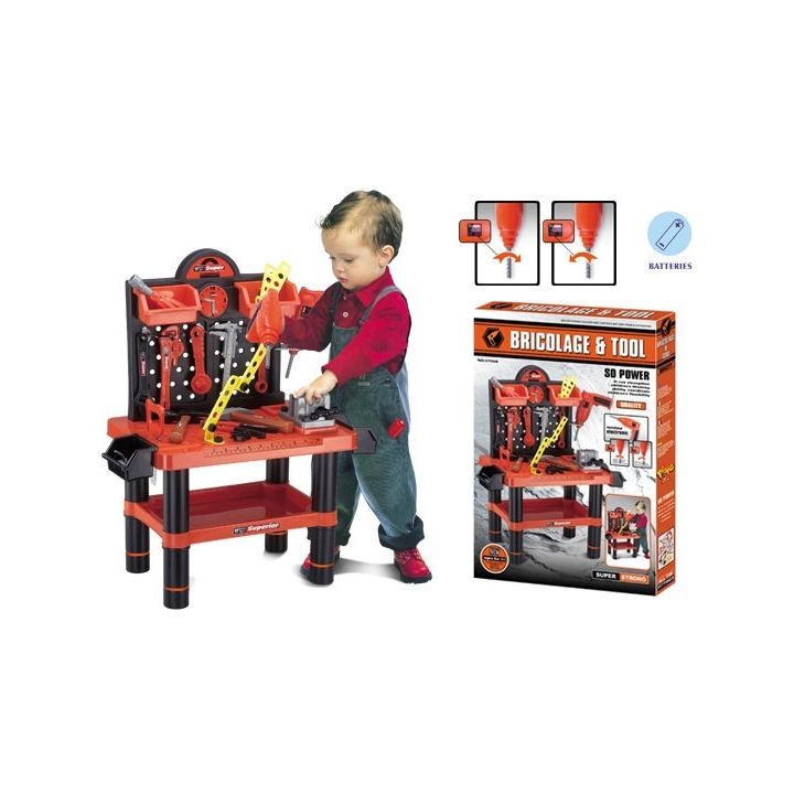 Zestaw Majsterkowicza – Warsztat stolarski ze stolikiem i narzędziami | Rozwój pasji do majsterkowania
