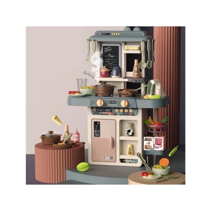 Multifunkcyjna Kuchnia Z Lodówką I Płytą Gazową, Beżowo-Szara Przecena 5