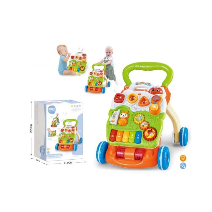 Wielofunkcyjny Interaktywny Jeździk Pchacz Chodzik Grający Przecena 1