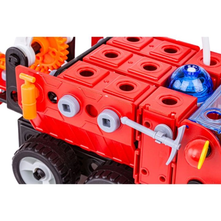 Klocki Konstrukcyjne STRAŻ POŻARNA 159 El. Pojazdy Ratunkowe, Ciężarówka, Helikopter, Auto Do Rozkręcania I Skręcania 7w1