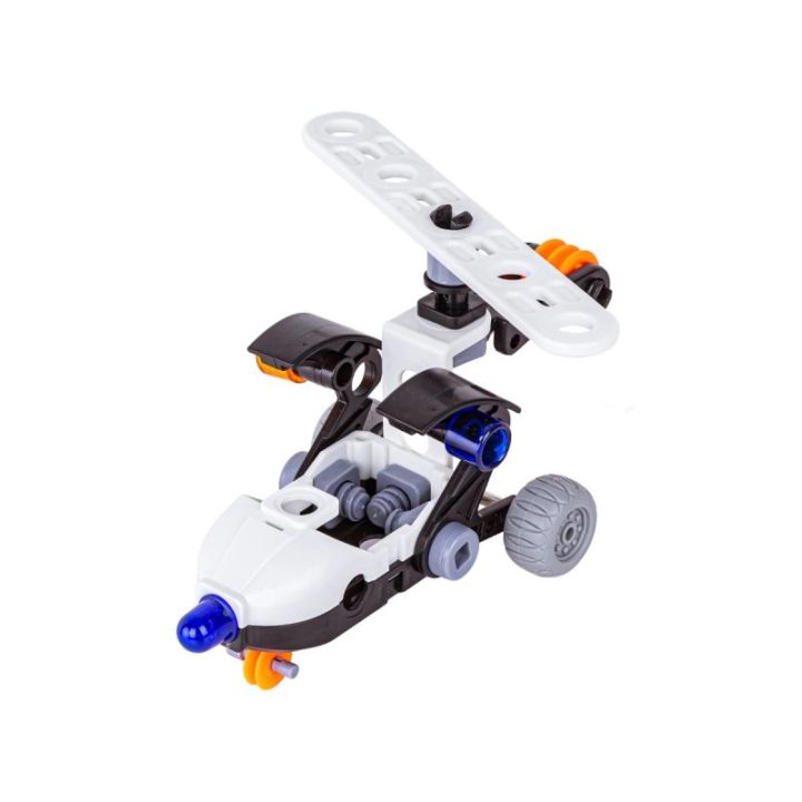 Klocki Konstrukcyjne 161 El. POLICJA, ZESTAW POLICYJNY, Motocykl, Ponton, Samochód Do Rozkręcania I Skręcania 8w1