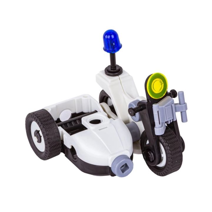 Klocki Konstrukcyjne 161 El. POLICJA, ZESTAW POLICYJNY, Motocykl, Ponton, Samochód Do Rozkręcania I Skręcania 8w1