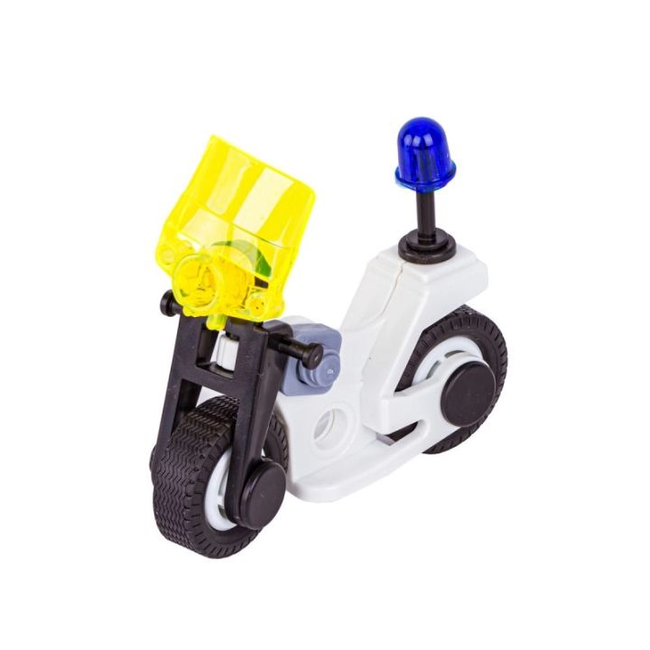 Klocki Konstrukcyjne 161 El. POLICJA, ZESTAW POLICYJNY, Motocykl, Ponton, Samochód Do Rozkręcania I Skręcania 8w1