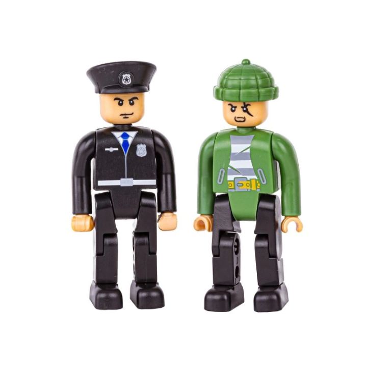 Klocki Konstrukcyjne 161 El. POLICJA, ZESTAW POLICYJNY, Motocykl, Ponton, Samochód Do Rozkręcania I Skręcania 8w1