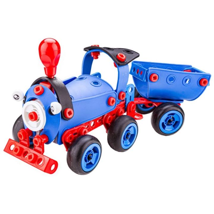 Klocki Elastyczne, Konstrukcyjne 142 El. Ciuchcia, Samolot, Helikopter, Auto Do Rozkręcania I Skręcania 6w1