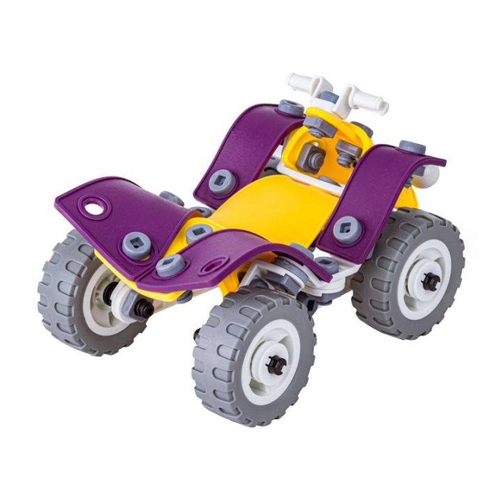 Klocki Elastyczne, Konstrukcyjne 100 El. Auto, Wyścigówka, Quad, Helikopter, Samolot Do Rozkręcania I Skręcania 4w1