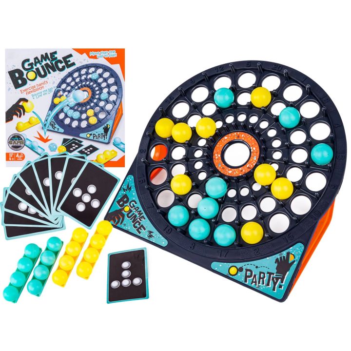 Rodzinna Gra Zręcznościowa BOUNCE GAME, Układanka, Tarcza, Karty, Piłeczki