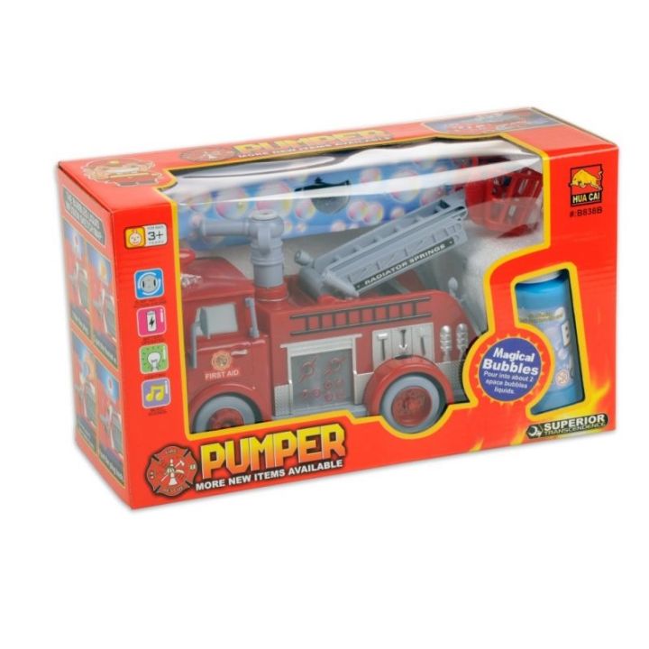 Interaktywny Wóz Strażacki do Baniek Mydlanych z Dźwiękiem i Światłami