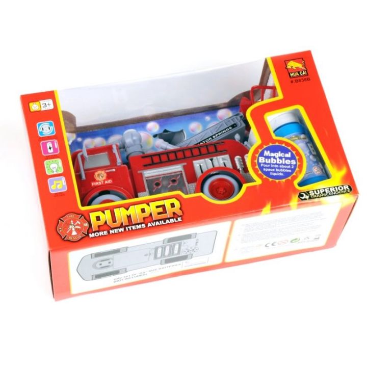 Interaktywny Wóz Strażacki do Baniek Mydlanych z Dźwiękiem i Światłami