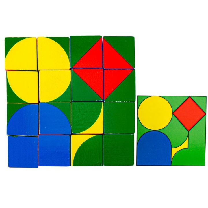 Edukacyjna Układanka Dla Dzieci, Kolorowe, DREWNIANE KLOCKI, Karty