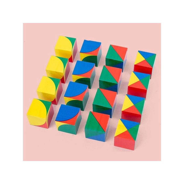 Edukacyjna Układanka Dla Dzieci, Kolorowe, DREWNIANE KLOCKI, Karty