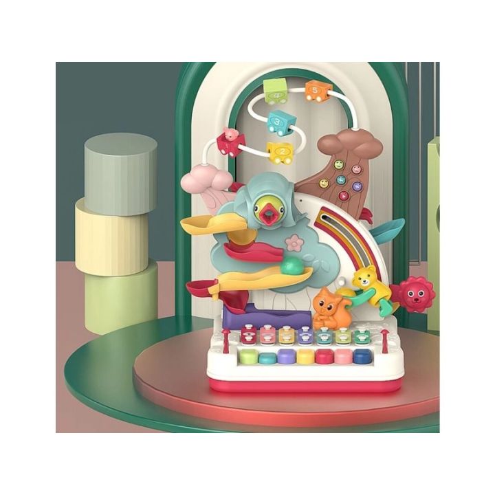 Wielofunkcyjna, Edukacyjna Zabawka Dla Dzieci, Cymbałki, Zjeżdżalnia, Pałąk, Magnetyczny Dzięcioł Interaktywna