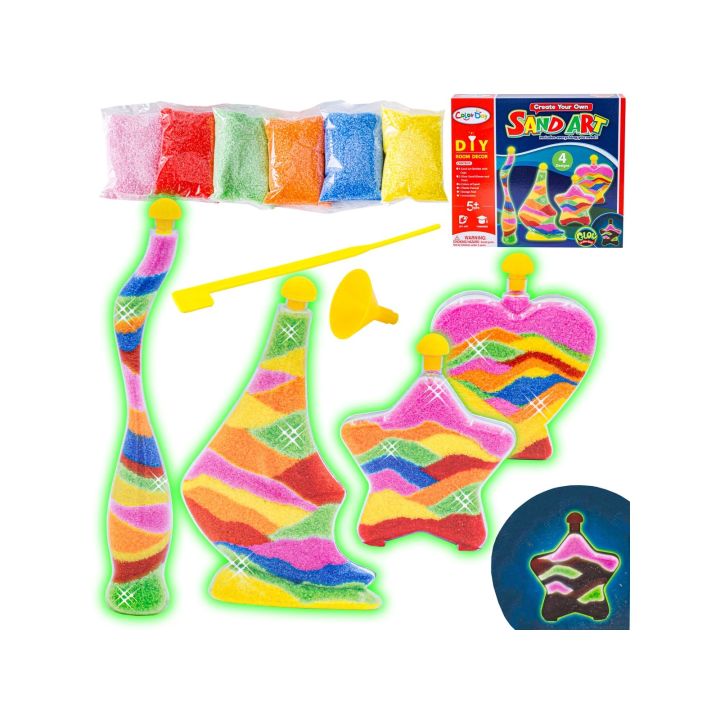 MAGICZNY PIASEK DO WYPEŁNIANIA, PIASEK DO SYPANIA, SAND ART, Kolorowe Butelki - Zrób To Sam DIY, Kreatywny Zestaw