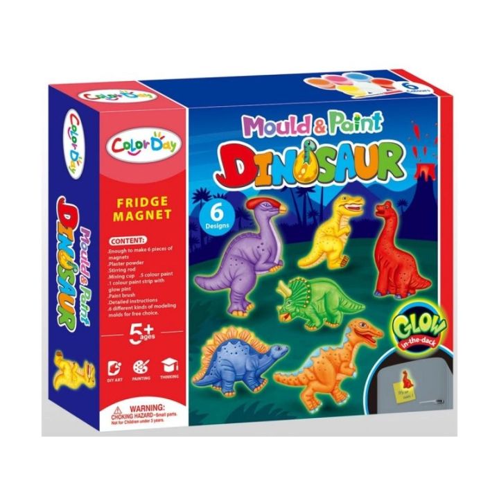 Kreatywny Zestaw Stwórz Magnes, Odlew DIY DINOZAURY GLOW Zrób To Sam