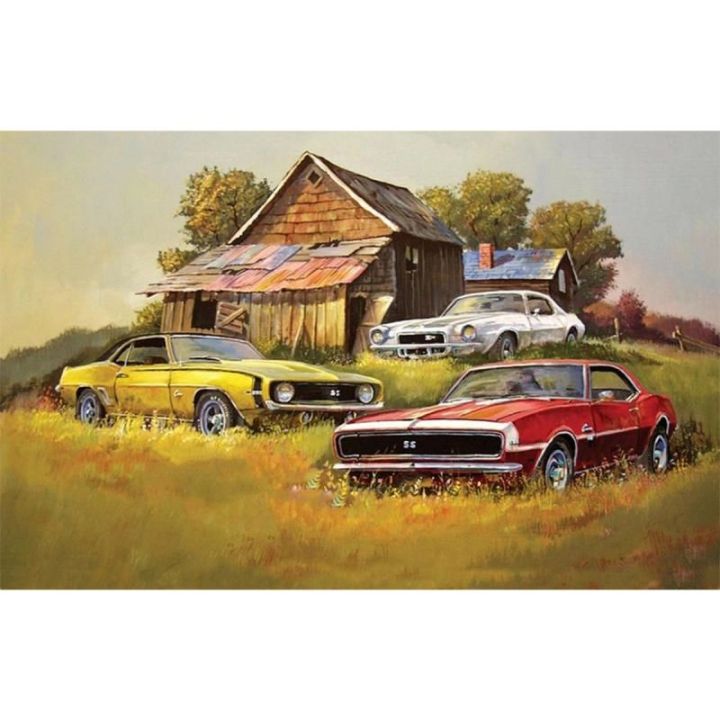 Haft Diamentowy, Obraz, Mozaika Diamentowa Diamond Painting, CHEVROLET CAMARO SS - 3 KLASYKI 40x30cm AUTO SAMOCHÓD
