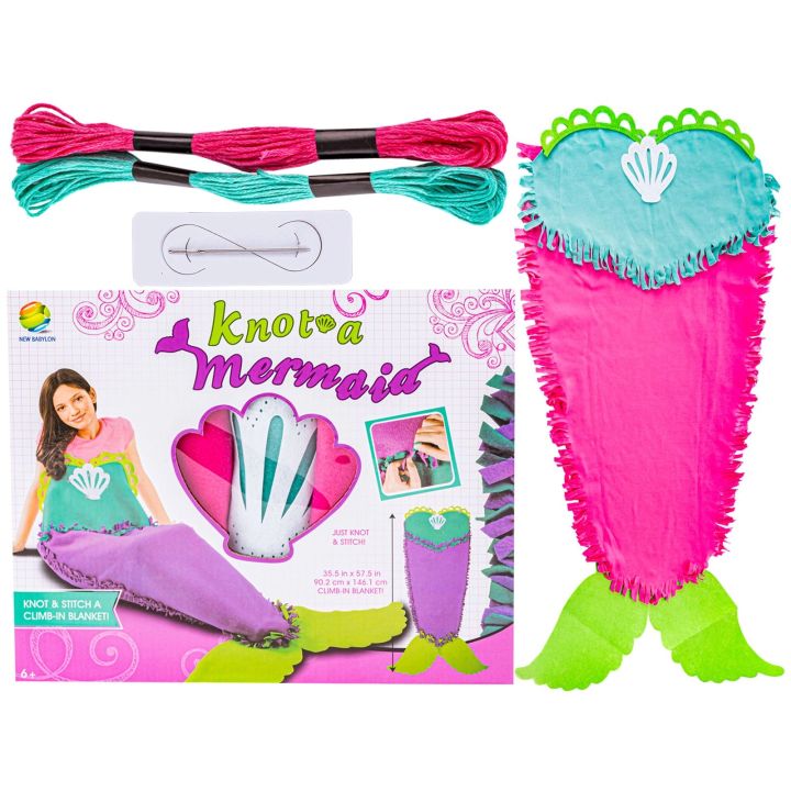 Zestaw Kreatywny, Wyszywanka, Pluszowy KOCYK, ŚPIWÓR Do Szycia DIY SYRENKA