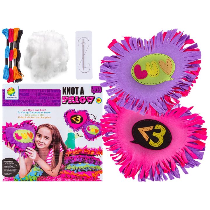 Kreatywny Zestaw, Wyszywanka, Pluszowa PODUSZKA Do Szycia DIY JASIEK SERCE SERDUSZKO