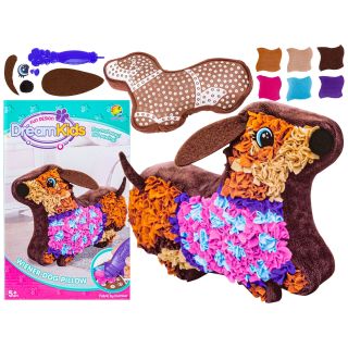 Kreatywny Zestaw Wyszywanka, Maskotka, Pluszak Do Szycia, Poduszka Do Ozdobienia DIY Piesek JAMNIK