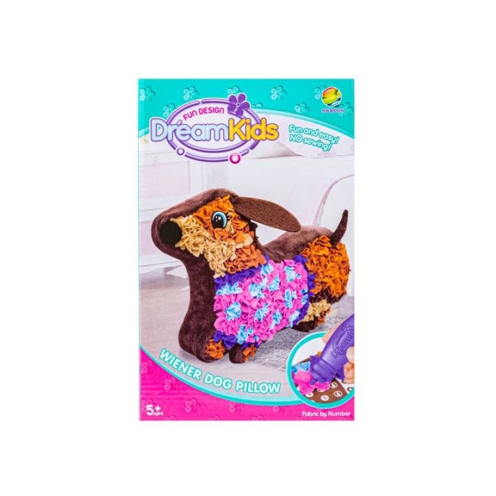 Kreatywny Zestaw Wyszywanka, Maskotka, Pluszak Do Szycia, Poduszka Do Ozdobienia DIY Piesek JAMNIK