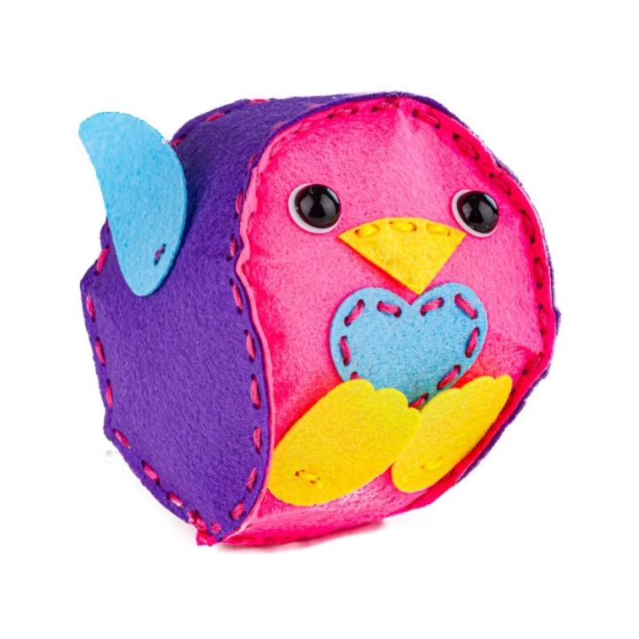 Kreatywny Zestaw Wyszywanka, Maskotka, Pluszak Do Szycia Zwierzęta Leśne PTASZEK