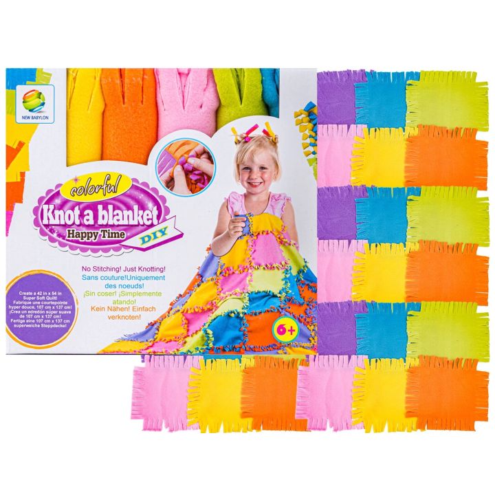 Kreatywny Zestaw, Wyszywanka, Pluszowy KOCYK Do Szycia DIY PATCHWORKOWA NARZUTKA KOC