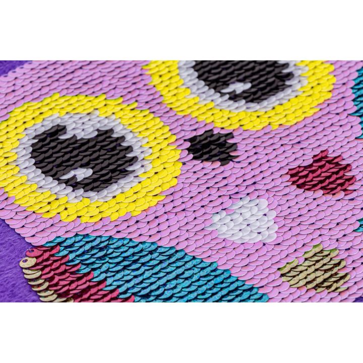 Kreatywny Zestaw, Wyszywanka, Pluszowa PODUSZKA Do Szycia DIY JASIEK Z Cekinami SOWA