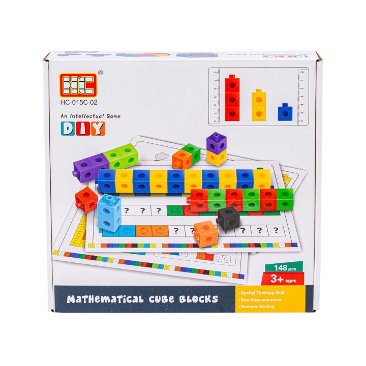 Klocki, Układanka + Karty Gra Logiczna, Nauka Liczenia I Matematyki,