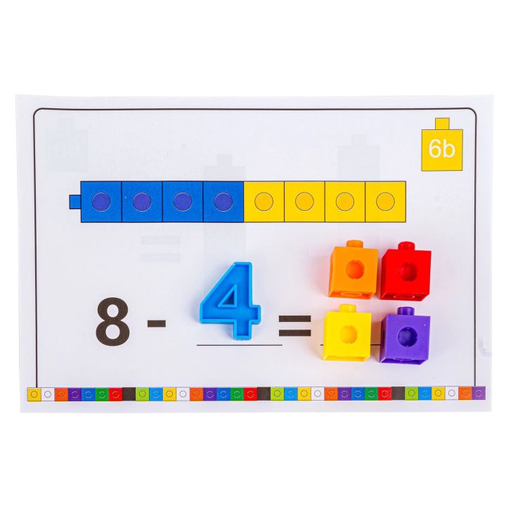 Klocki, Układanka + Karty Gra Logiczna, Nauka Liczenia I Matematyki,