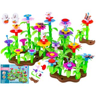 Klocki Konstrukcyjne Ogród Kwiatki , Zestaw Do Zbudowania Kwiatowej Kompozycji 130 El.
