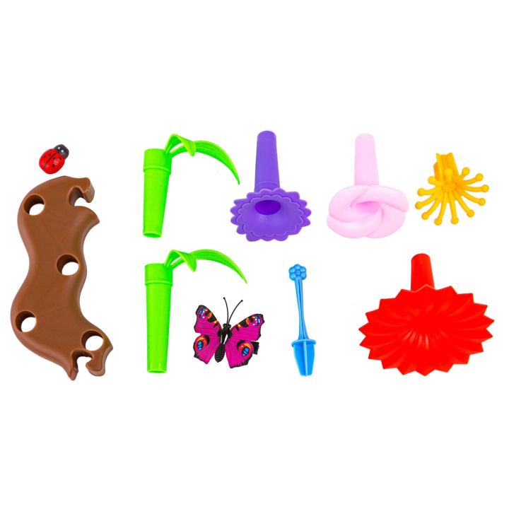 Klocki Konstrukcyjne Ogród Kwiatki , Zestaw Do Zbudowania Kwiatowej Kompozycji 130 El.