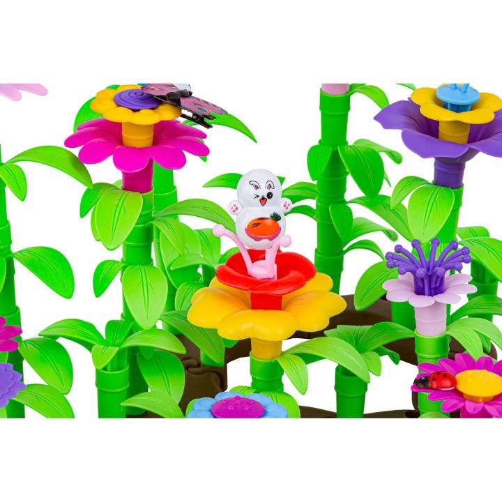 Klocki Konstrukcyjne Ogród Kwiatki , Zestaw Do Zbudowania Kwiatowej Kompozycji 130 El.