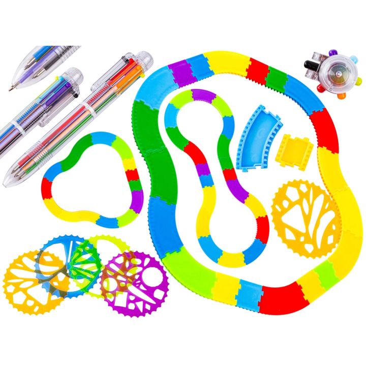 SPIROGRAF, Zestaw Do Rysowania Z Torem Do Ułożenia, Szablony, Długopis