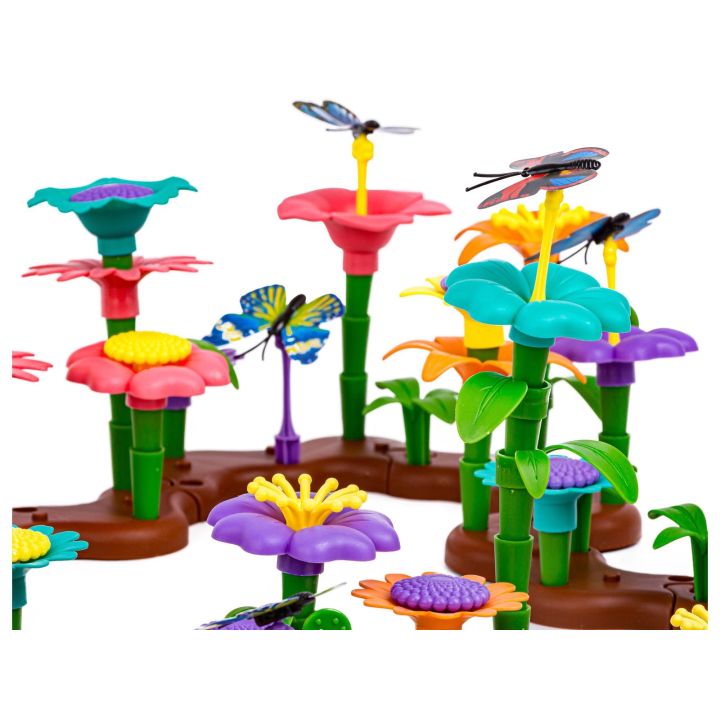 Klocki Konstrukcyjne Ogród Kwiatki 272 elementy, Zestaw Do Zbudowania Kwiatowej Kompozycji
