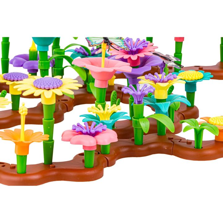 Klocki Konstrukcyjne Ogród Kwiatki 272 elementy, Zestaw Do Zbudowania Kwiatowej Kompozycji