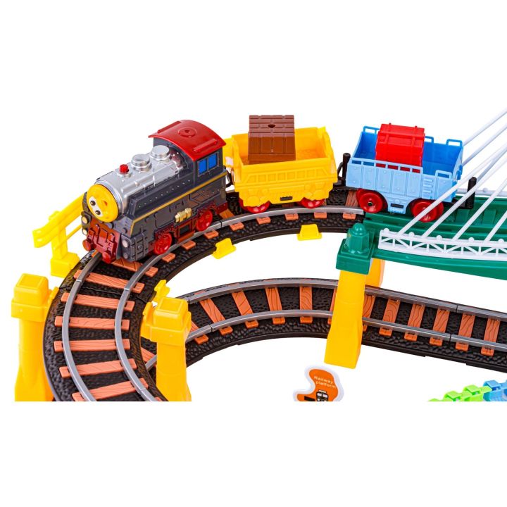 Kolejka 192el. 2w1 Duży Tor Samochodowy Wyścigowy, Elastyczny