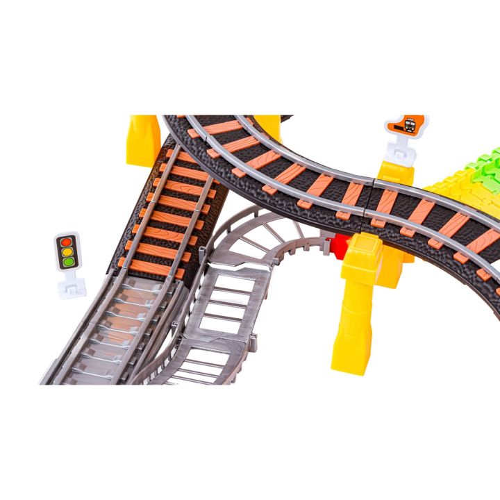 Kolejka 192el. 2w1 Duży Tor Samochodowy Wyścigowy, Elastyczny