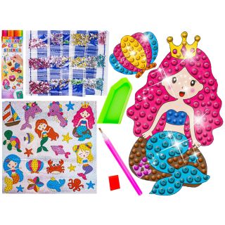 Haft Diamentowy Mozaika Diamentowa Naklejki OCEAN SYRENKI Zestaw 21 Naklejek