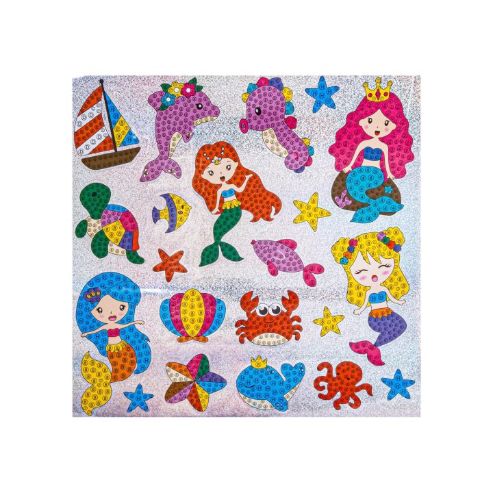 Haft Diamentowy Mozaika Diamentowa Naklejki OCEAN SYRENKI Zestaw 21 Naklejek